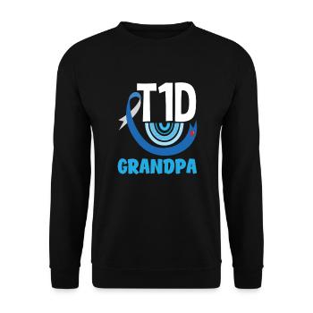 T1D Diabetes Typ 1 Diabetiker Geschenk - Unisex Pullover - Schwarz - Vorne - Alina (178cm) & Michal (187cm)
