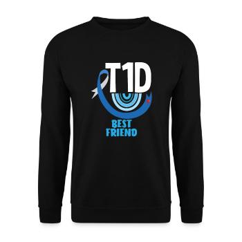 Cadeau pour diabétiques de type 1 pour diabétiques de type 1 - Sweat-shirt Unisexe - noir - Devant - Alina (178cm) & Michal (187cm)