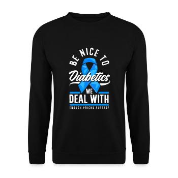 Cadeau pour diabétiques de type 1 pour diabétiques de type 1 - Sweat-shirt Unisexe - noir - Devant - Alina (178cm) & Michal (187cm)