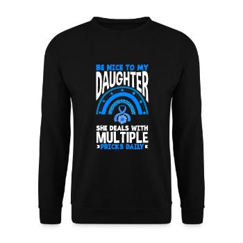 Cadeau pour diabétiques de type 1 pour diabétiques de type 1 - Sweat-shirt Unisexe - noir - Devant - Alina (178cm) & Michal (187cm)