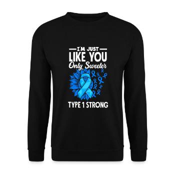 T1D Diabetes Typ 1 Diabetiker Geschenk - Unisex Pullover - Schwarz - Vorne - Alina (178cm) & Michal (187cm)