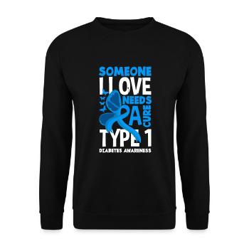 Cadeau pour diabétiques de type 1 pour diabétiques de type 1 - Sweat-shirt Unisexe - noir - Devant - Alina (178cm) & Michal (187cm)