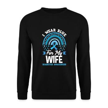 T1D Diabetes Type 1 Diabetic Gift - Unisex Sweatshirt - black - Front - Alina (178cm) & Michal (187cm)