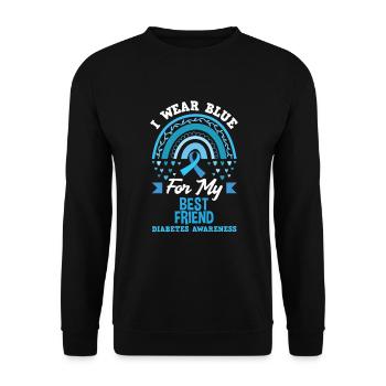 T1D Diabetes Type 1 Diabetic Gift - Unisex Sweatshirt - black - Front - Alina (178cm) & Michal (187cm)