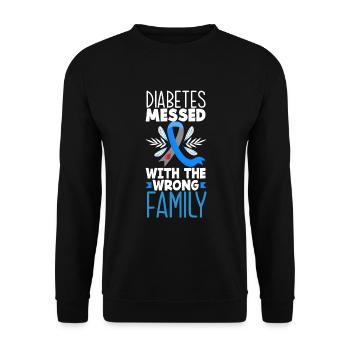 T1D Diabetes Typ 1 Diabetiker Geschenk - Unisex Pullover - Schwarz - Vorne - Alina (178cm) & Michal (187cm)