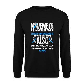 T1D Diabetes Typ 1 Diabetiker Geschenk - Unisex Pullover - Schwarz - Vorne - Alina (178cm) & Michal (187cm)