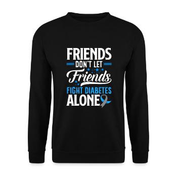 T1D Diabetes Type 1 Diabetic Gift - Unisex Sweatshirt - black - Front - Alina (178cm) & Michal (187cm)