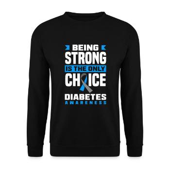 T1D Diabetes Type 1 Diabetic Gift - Unisex Sweatshirt - black - Front - Alina (178cm) & Michal (187cm)