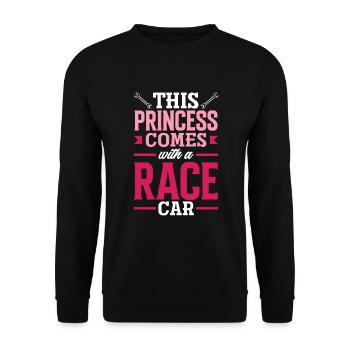 Funny Car Racing Car Racing Gift - Unisex Sweatshirt - black - Front - Alina (178cm) & Michal (187cm)