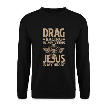 Funny Car Racing Car Racing Gift - Unisex Sweatshirt - black - Front - Alina (178cm) & Michal (187cm)