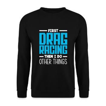 Funny Car Racing Car Racing Gift - Unisex Sweatshirt - black - Front - Alina (178cm) & Michal (187cm)