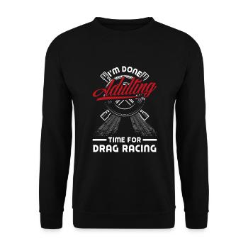 Funny Car Racing Car Racing Gift - Unisex Sweatshirt - black - Front - Alina (178cm) & Michal (187cm)