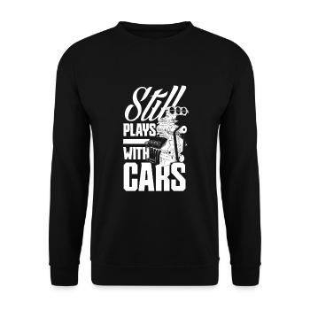 Funny Car Racing Car Racing Gift - Unisex Sweatshirt - black - Front - Alina (178cm) & Michal (187cm)