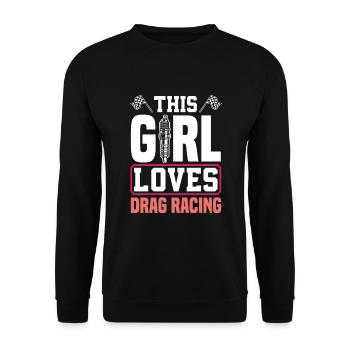 Funny Car Racing Car Racing Gift - Unisex Sweatshirt - black - Front - Alina (178cm) & Michal (187cm)
