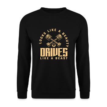 Funny Car Racing Car Racing Gift - Unisex Sweatshirt - black - Front - Alina (178cm) & Michal (187cm)