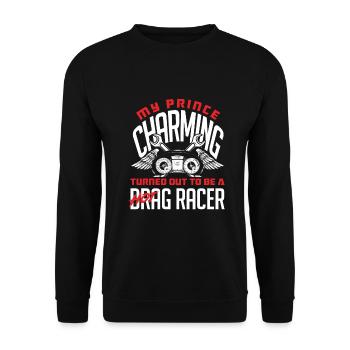 Funny Car Racing Car Racing Gift - Unisex Sweatshirt - black - Front - Alina (178cm) & Michal (187cm)
