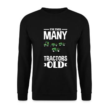 4e anniversaire tracteur 4 ans chemise d’anniversaire - Sweat-shirt Unisexe - noir - Devant - Alina (178cm) & Michal (187cm)