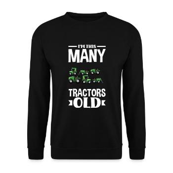 6e anniversaire tracteur 6 ans chemise d’anniversaire - Sweat-shirt Unisexe - noir - Devant - Alina (178cm) & Michal (187cm)