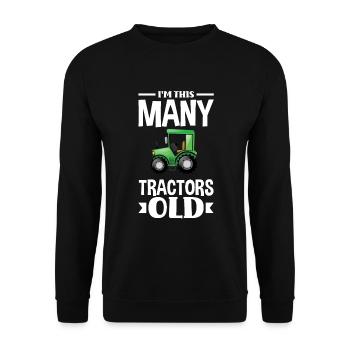 1er anniversaire tracteur 1 an chemise d’anniversaire - Sweat-shirt Unisexe - noir - Devant - Alina (178cm) & Michal (187cm)
