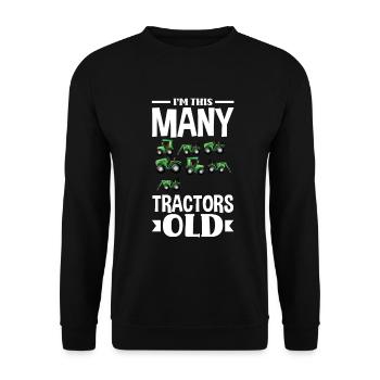 7e anniversaire tracteur 7 ans chemise d’anniversaire - Sweat-shirt Unisexe - noir - Devant - Alina (178cm) & Michal (187cm)