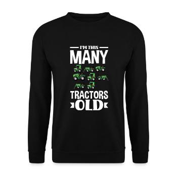 8e anniversaire tracteur 8 ans chemise d’anniversaire - Sweat-shirt Unisexe - noir - Devant - Alina (178cm) & Michal (187cm)