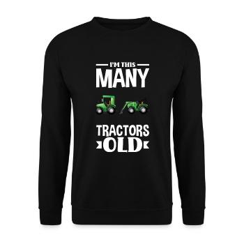 2ème anniversaire tracteur 2 ans chemise d’anniversaire - Sweat-shirt Unisexe - noir - Devant - Alina (178cm) & Michal (187cm)