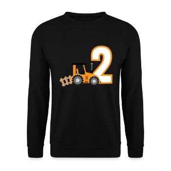 2ème anniversaire tracteur 2 ans chemise d’anniversaire - Sweat-shirt Unisexe - noir - Devant - Alina (178cm) & Michal (187cm)