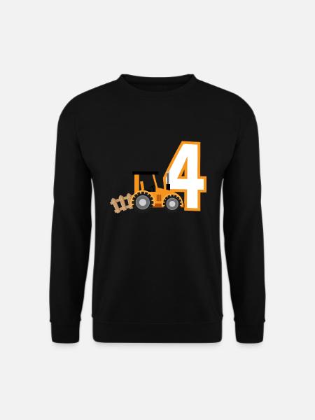 4. Geburtstag Traktor 4 Jahre Geburtstagsshirt - Unisex Pullover - Schwarz