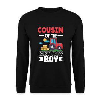 Cousin from Birthday Boy Tractor - Unisex Sweatshirt - black - Front - Alina (178cm) & Michal (187cm)