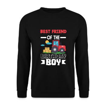 Best Friend From Birthday Boy Tractor - Unisex Sweatshirt - black - Front - Alina (178cm) & Michal (187cm)