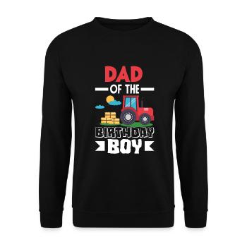 Papa Vom Geburtstagskind Traktor - Unisex Pullover - Schwarz - Vorne - Alina (178cm) & Michal (187cm)