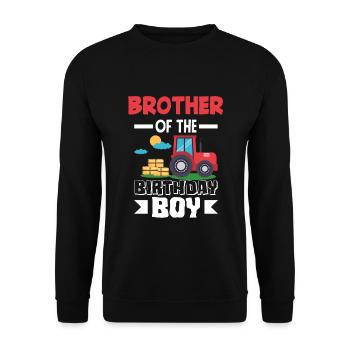 Brother from Birthday Boy Tractor - Unisex Sweatshirt - black - Front - Alina (178cm) & Michal (187cm)