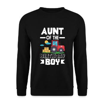 Aunt from Birthday Girl Tractor - Unisex Sweatshirt - black - Front - Alina (178cm) & Michal (187cm)