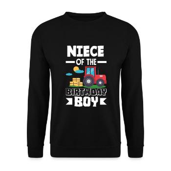 Niece from birthday girl tractor - Unisex Sweatshirt - black - Front - Alina (178cm) & Michal (187cm)