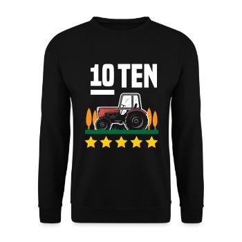 10e anniversaire tracteur 10 ans anniversaire chemise - Sweat-shirt Unisexe - noir - Devant - Alina (178cm) & Michal (187cm)