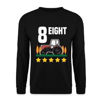 8e anniversaire tracteur 8 ans chemise d’anniversaire - Sweat-shirt Unisexe - noir - Devant - Alina (178cm) & Michal (187cm)