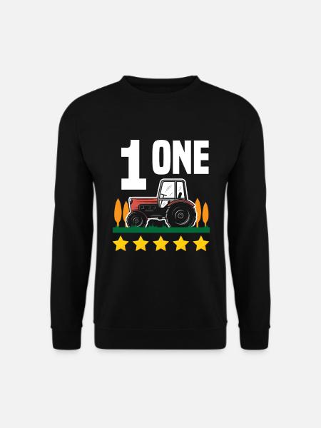 1. Geburtstag Traktor 1 Jahr Geburtstagsshirt - Unisex Pullover - Schwarz