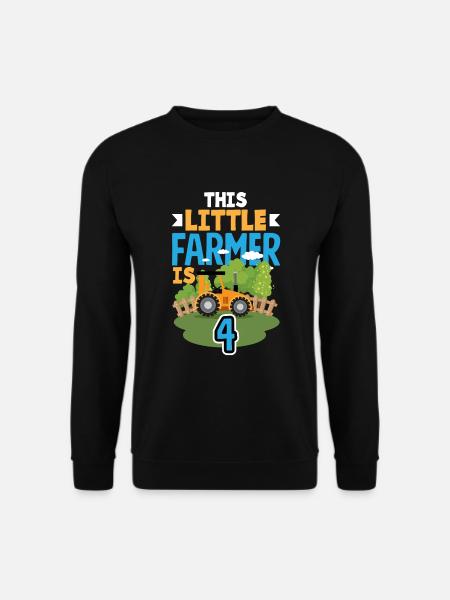 4. Geburtstag Traktor 4 Jahre Geburtstagsshirt - Unisex Pullover - Schwarz
