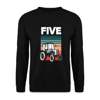 5e anniversaire tracteur 5 ans anniversaire chemise - Sweat-shirt Unisexe - noir - Devant - Alina (178cm) & Michal (187cm)