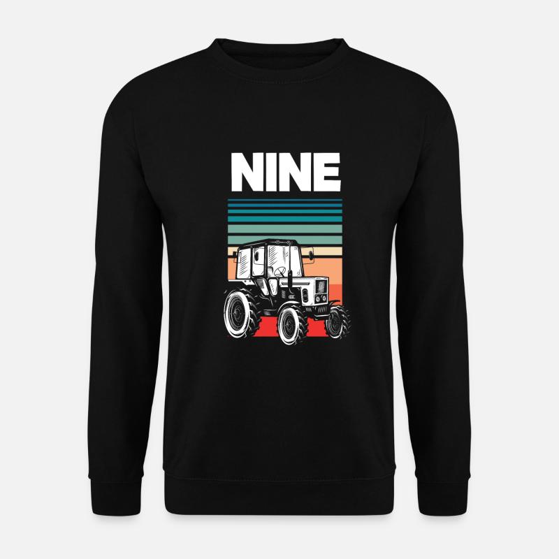9. Geburtstag Traktor 9 Jahr Geburtstagsshirt - Unisex Pullover - Schwarz