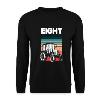 8e anniversaire tracteur 8 ans chemise d’anniversaire - Sweat-shirt Unisexe - noir - Devant - Alina (178cm) & Michal (187cm)