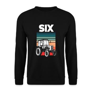 6e anniversaire tracteur 6 ans chemise d’anniversaire - Sweat-shirt Unisexe - noir - Devant - Alina (178cm) & Michal (187cm)