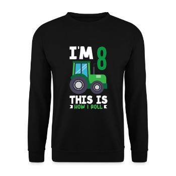 1er anniversaire tracteur 1 an anniversaire chemise - Sweat-shirt Unisexe - noir - Devant - Alina (178cm) & Michal (187cm)