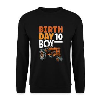 10e anniversaire tracteur 10 ans anniversaire chemise - Sweat-shirt Unisexe - noir - Devant - Alina (178cm) & Michal (187cm)