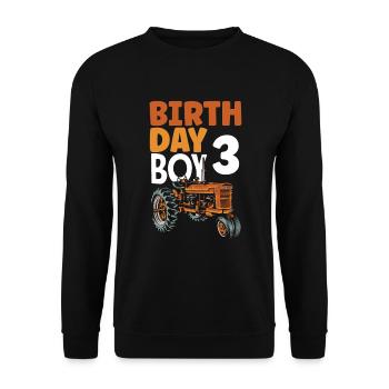 3. Geburtstag Traktor 3 Jahre Geburtstagsshirt - Unisex Pullover - Schwarz - Vorne - Alina (178cm) & Michal (187cm)
