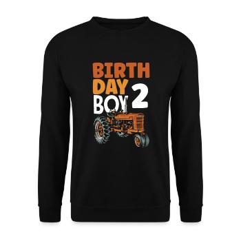 2ème anniversaire tracteur 2 ans chemise d’anniversaire - Sweat-shirt Unisexe - noir - Devant - Alina (178cm) & Michal (187cm)