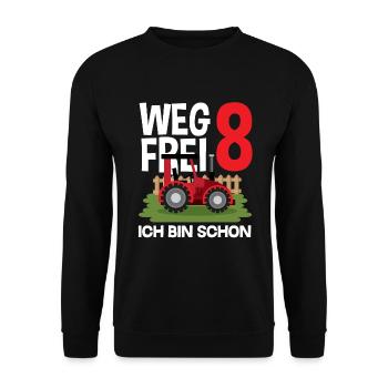8e anniversaire tracteur 8 ans chemise d’anniversaire - Sweat-shirt Unisexe - noir - Devant - Alina (178cm) & Michal (187cm)