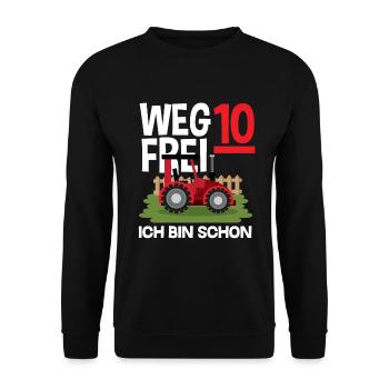 10e anniversaire tracteur 10 ans anniversaire chemise - Sweat-shirt Unisexe - noir - Devant - Alina (178cm) & Michal (187cm)