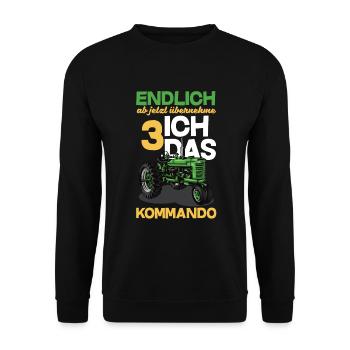 3. Geburtstag Traktor 3 Jahre Geburtstagsshirt - Unisex Pullover - Schwarz - Vorne - Alina (178cm) & Michal (187cm)