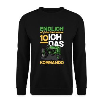 10e anniversaire tracteur 10 ans anniversaire chemise - Sweat-shirt Unisexe - noir - Devant - Alina (178cm) & Michal (187cm)